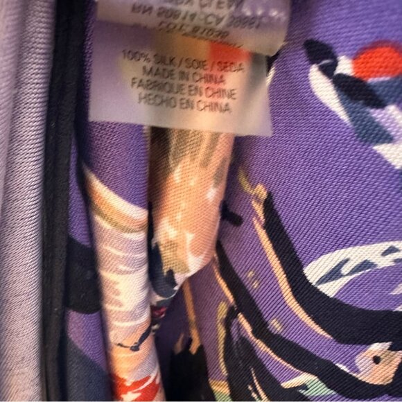 Elie tahari dress silk 100% Floral Purple Sleeveless Dress tank style flowers - Picture 7 of 8